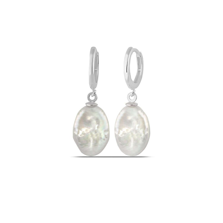 Pearl Drop Huggie Earrings