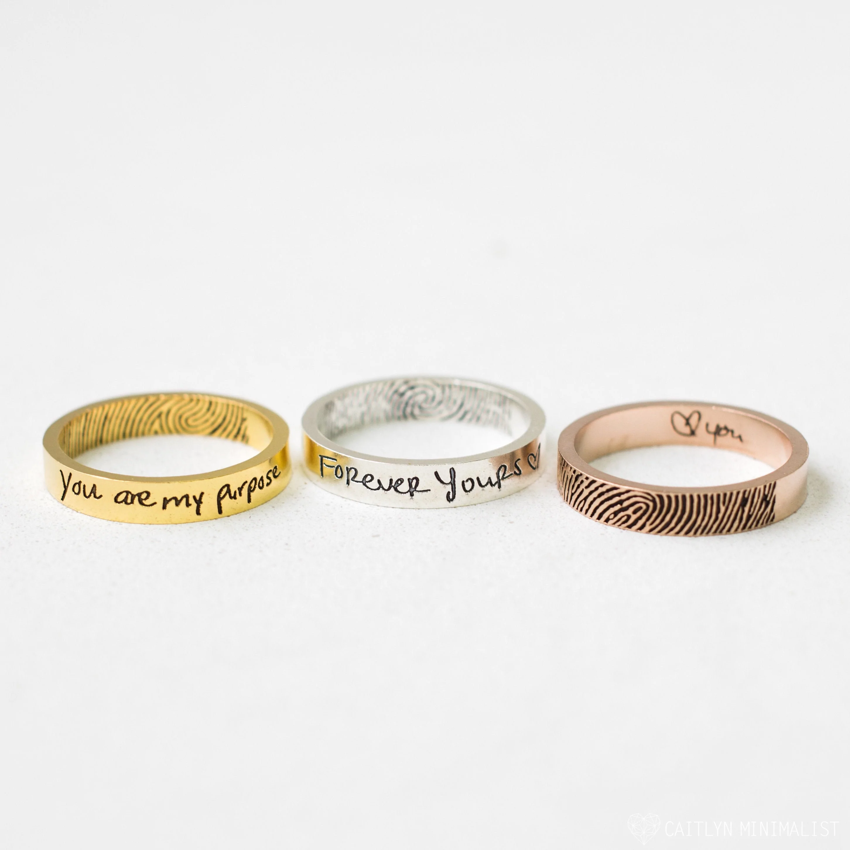 Handwriting engraved best sale ring