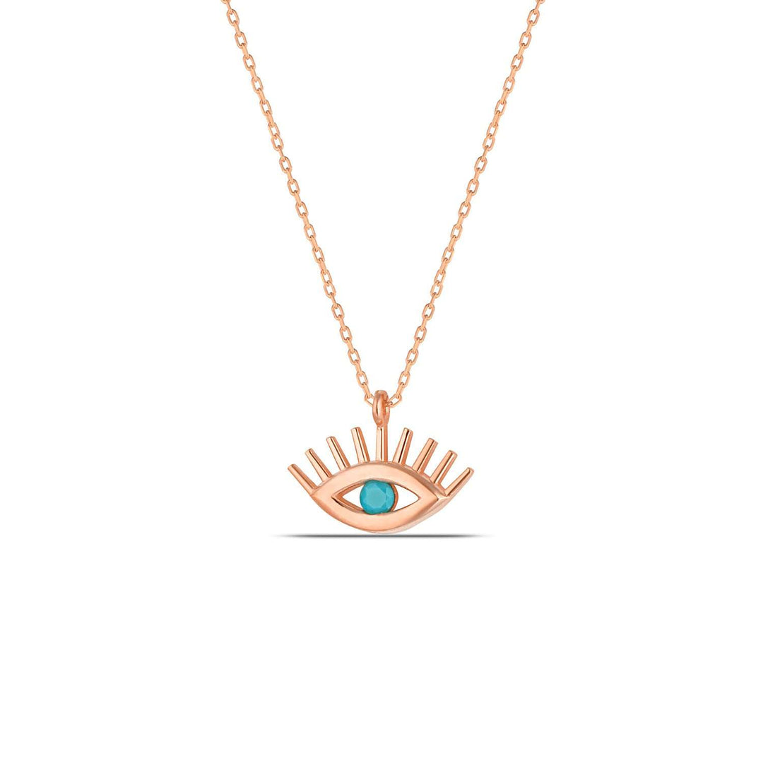 Rose Gold Evil Eye Necklace