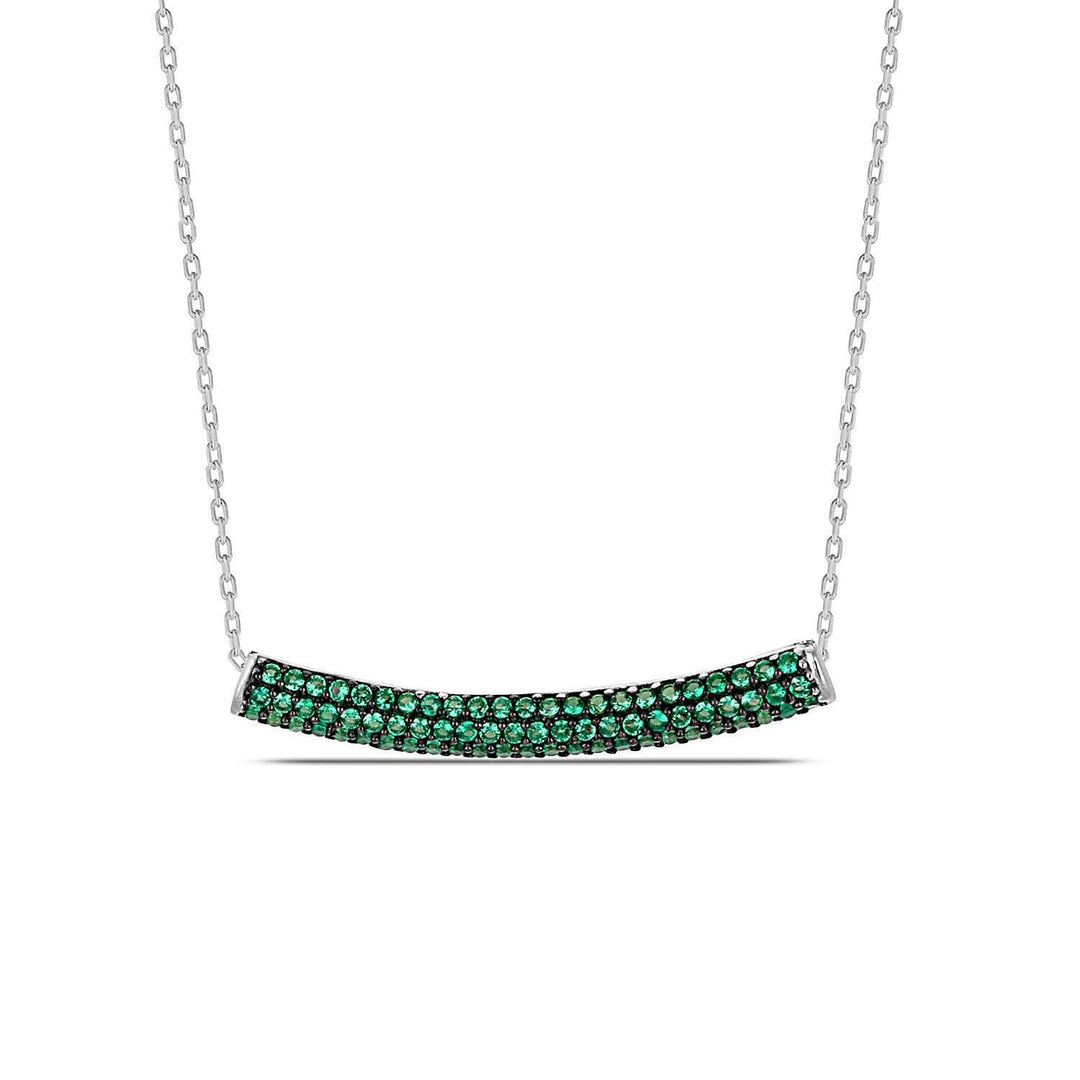 Silver Emerald  Necklace