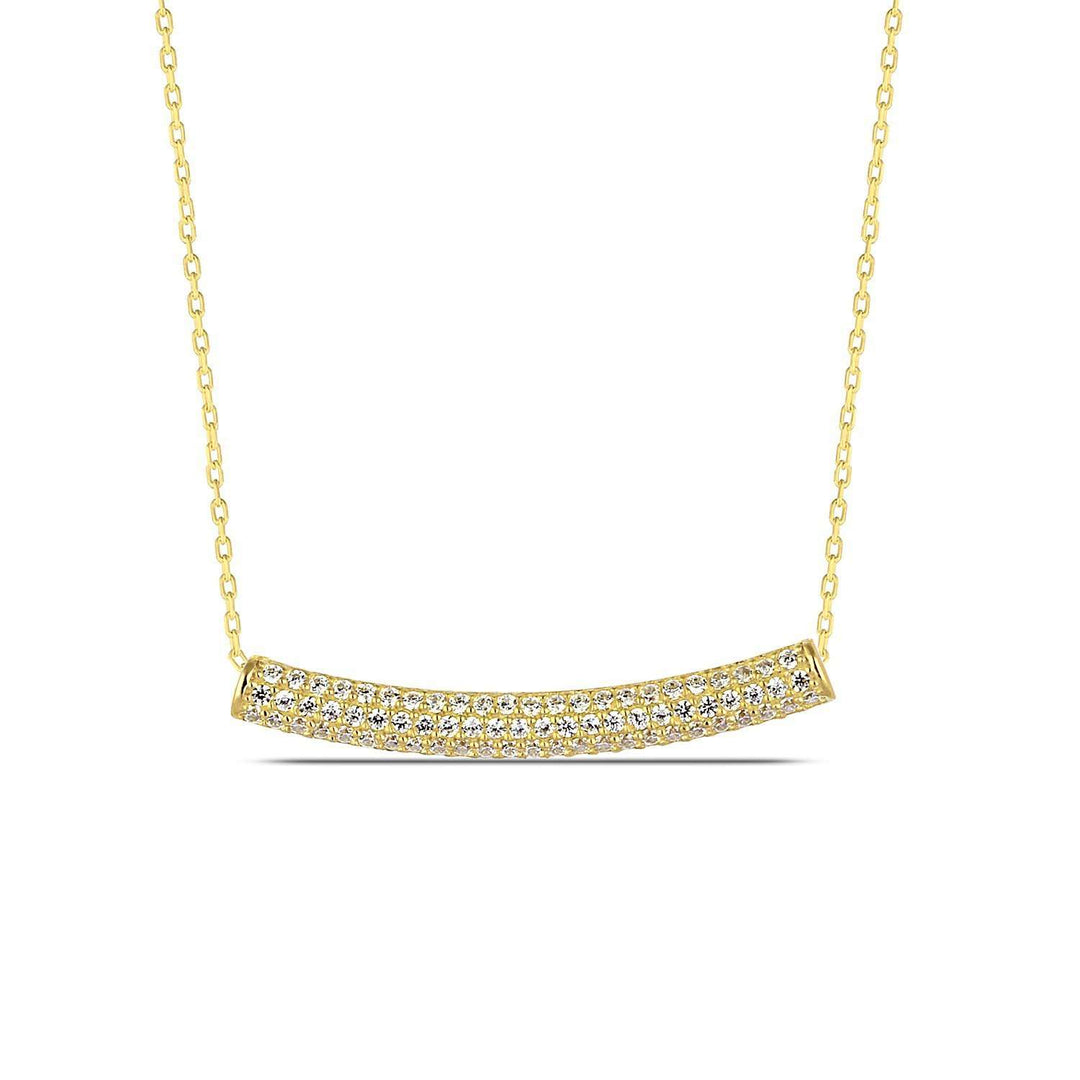 Gold Diamond Bar Necklace