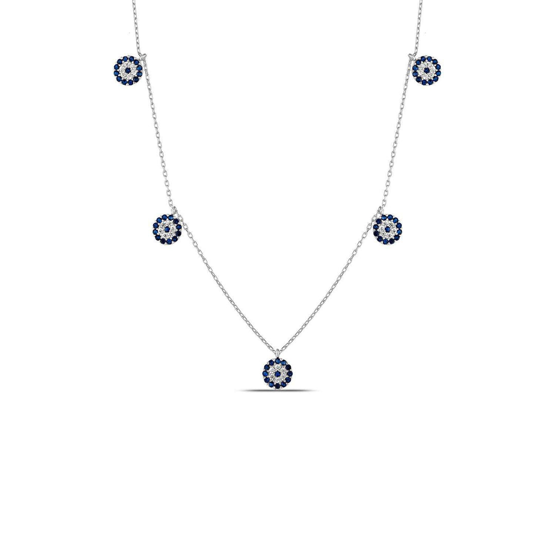 Silver Evil Eye Charm Necklace