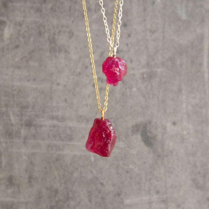 Raw Ruby Necklace