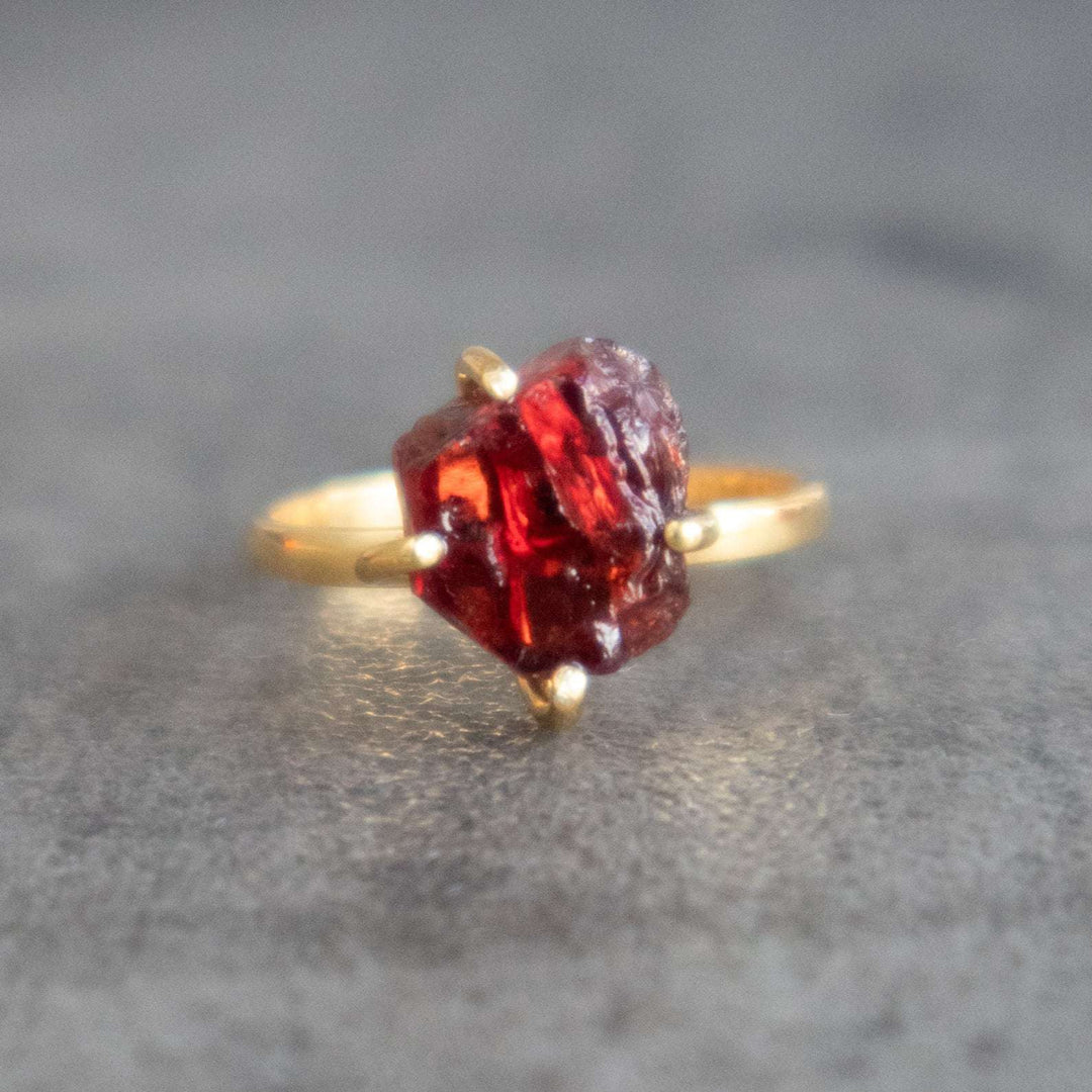 Raw Garnet Ring