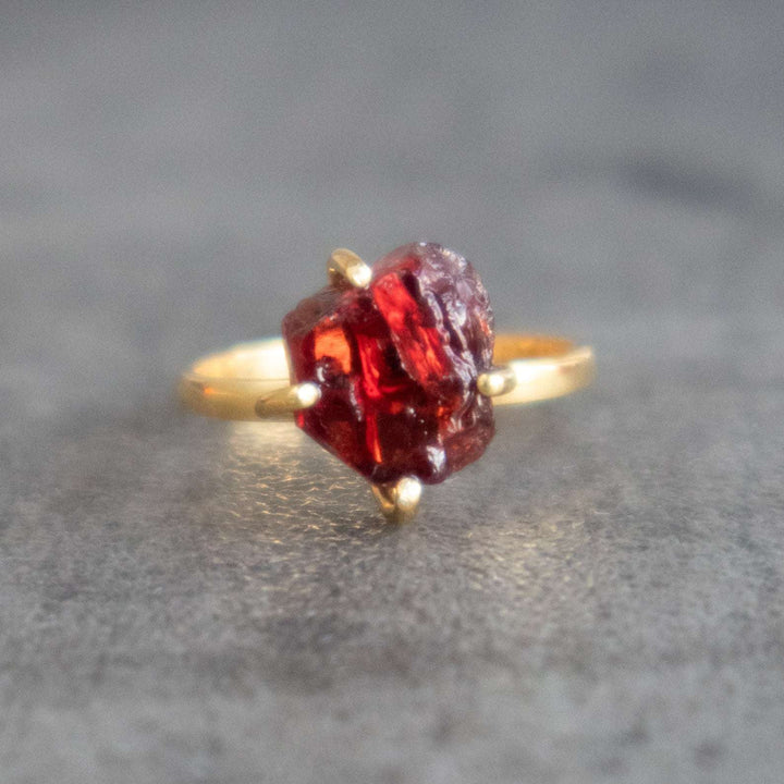 Raw Garnet Ring