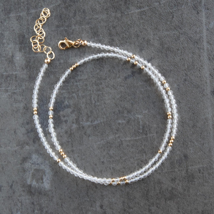 Clear Quartz Necklace Gold