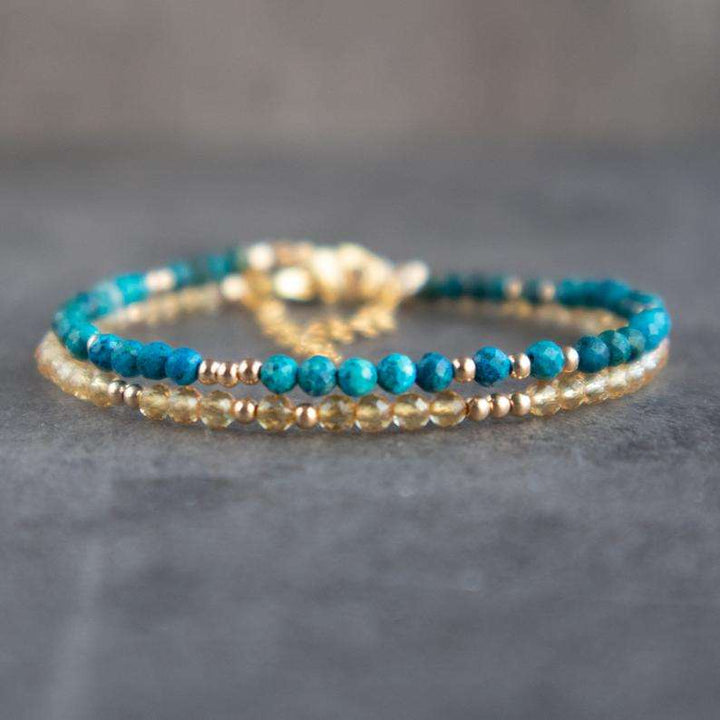 Citrine and Chrysocolla Bracelet