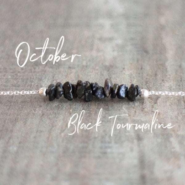 Black Tourmaline Raw Crystal Necklace