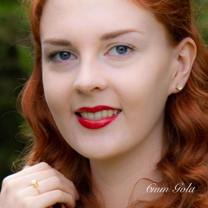 Blue Moonstone Stud Earrings