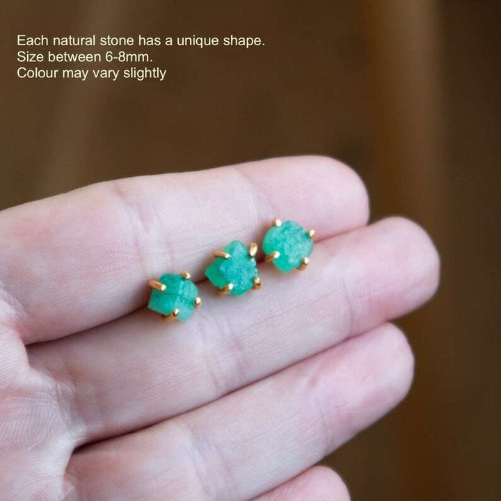 Raw Emerald Earrings