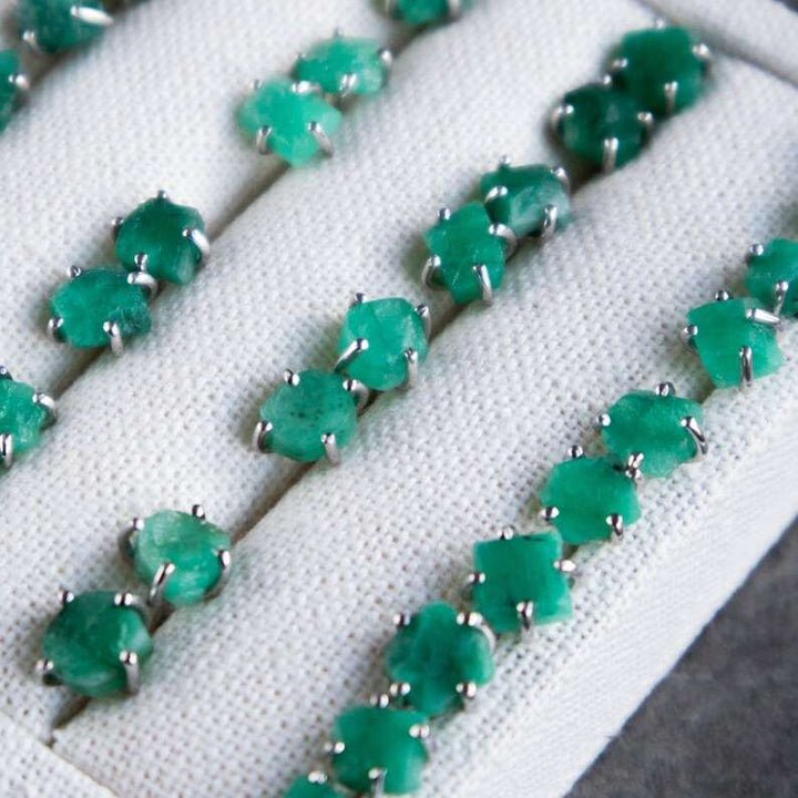 Raw Emerald Earrings