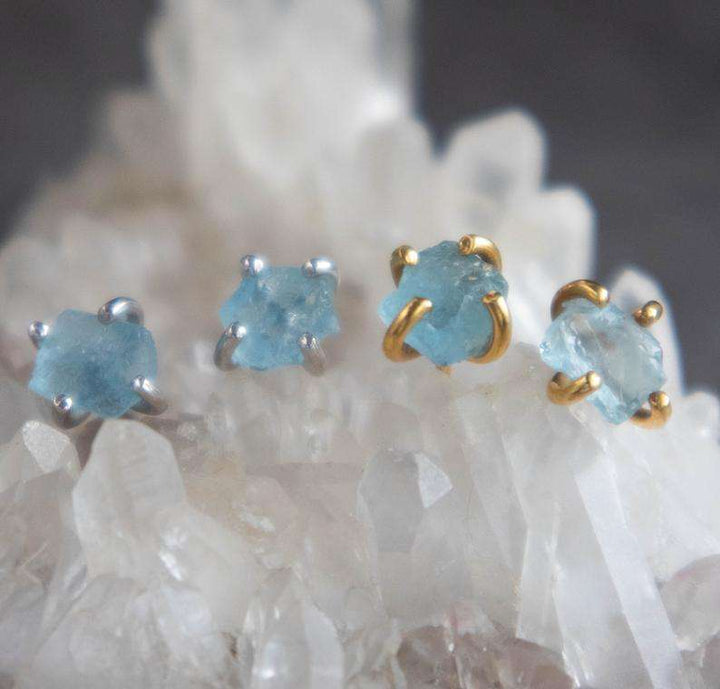 Raw Aquamarine Earrings