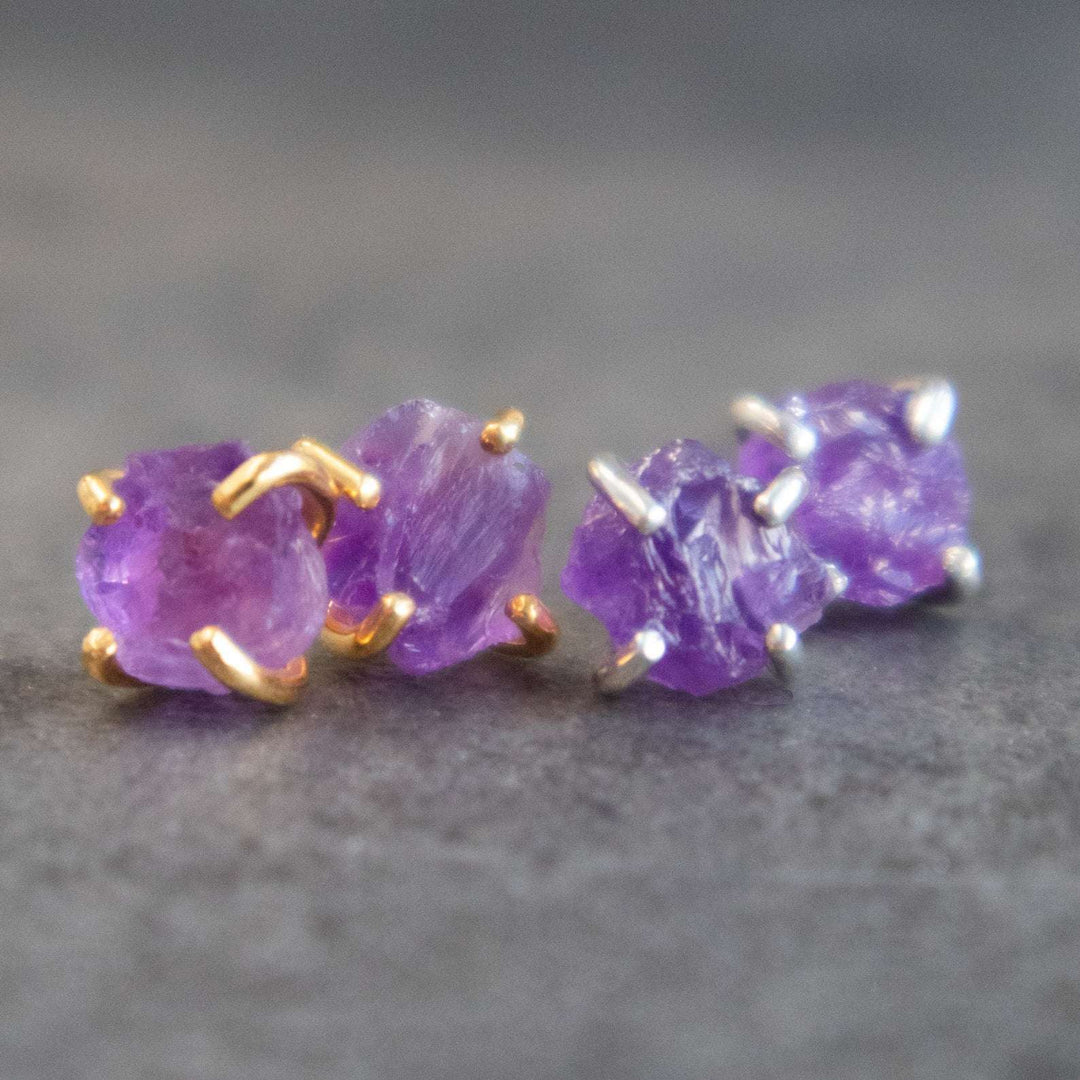 Raw Amethyst Earrings