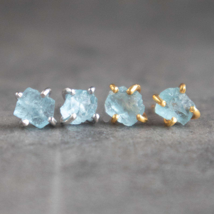 Raw Aquamarine Earrings