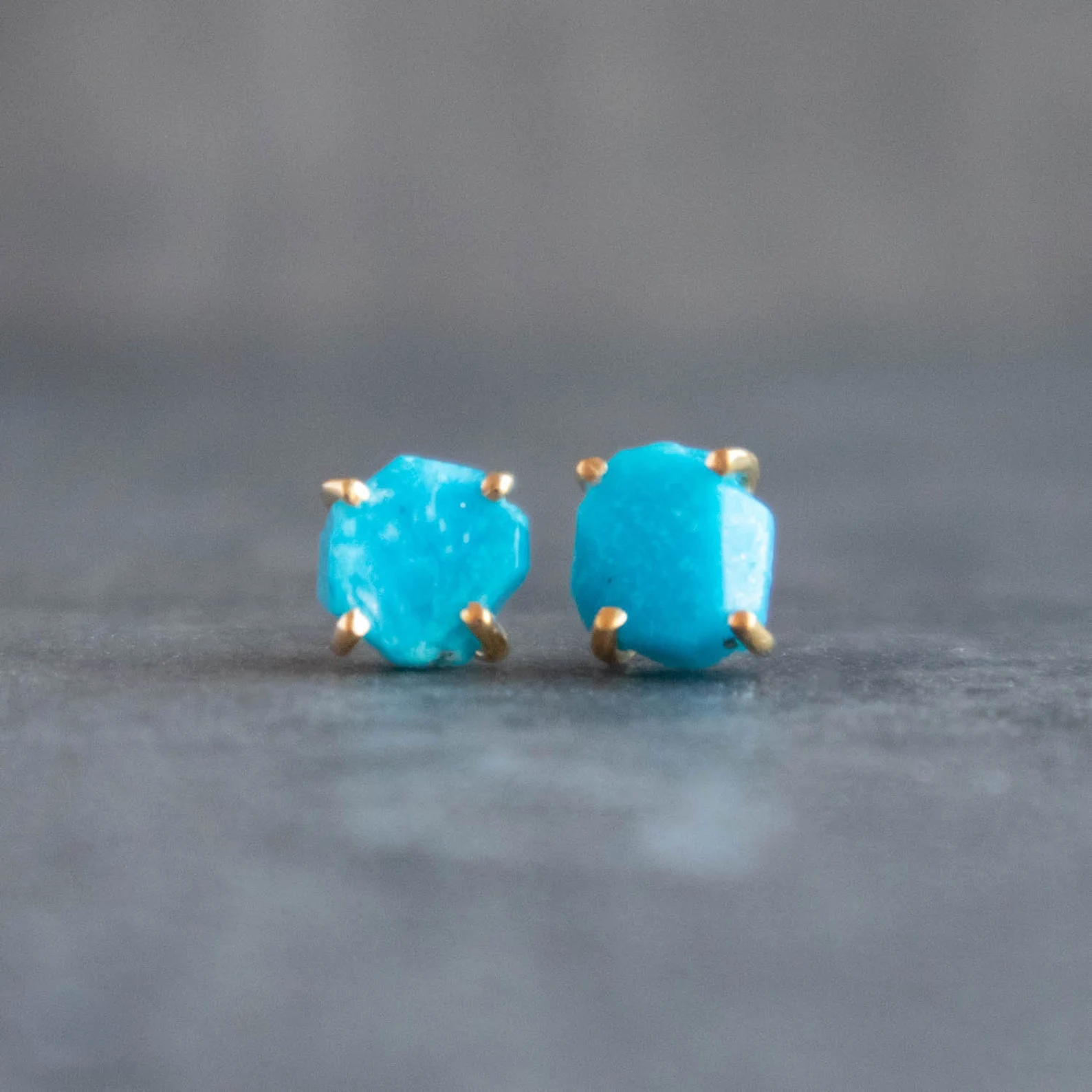 Turquoise Stone Earrings Gold Silver December Birthstone