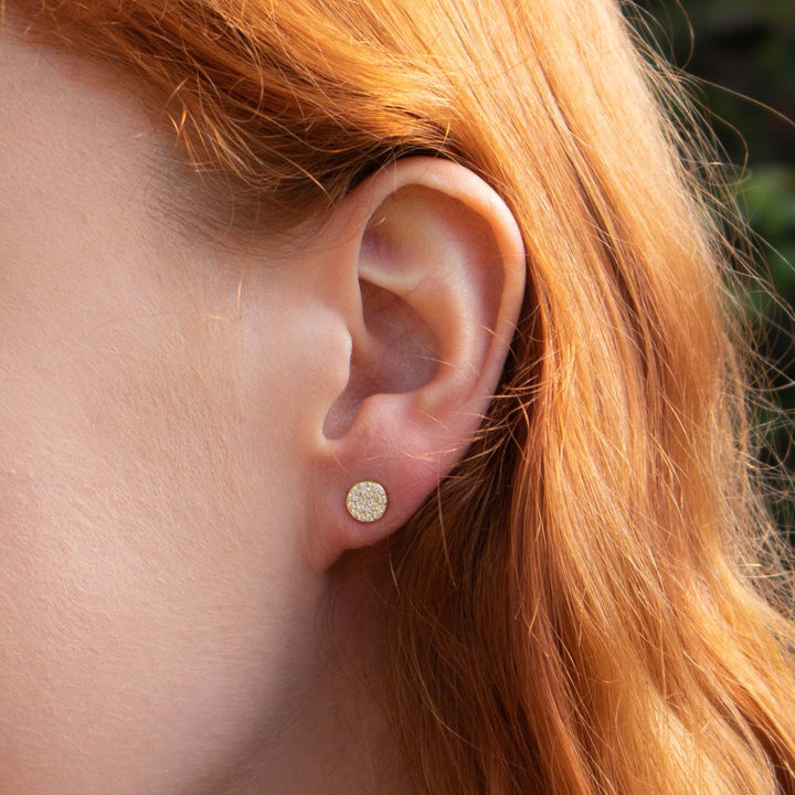 Gold Pave Stud Earrings