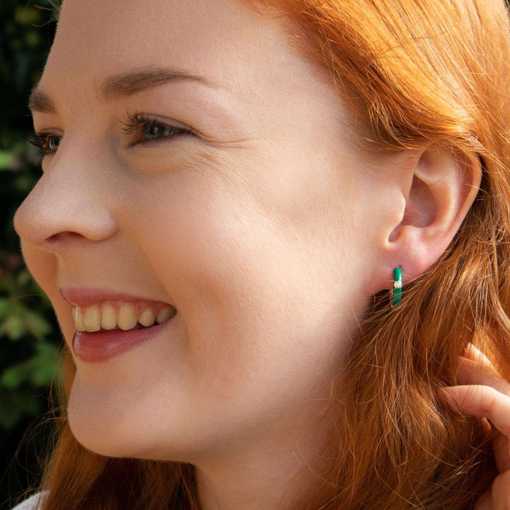 Green Huggie Hoops