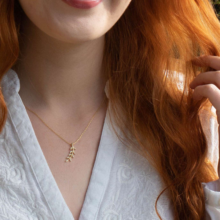 Olive Leaf Necklace Gold