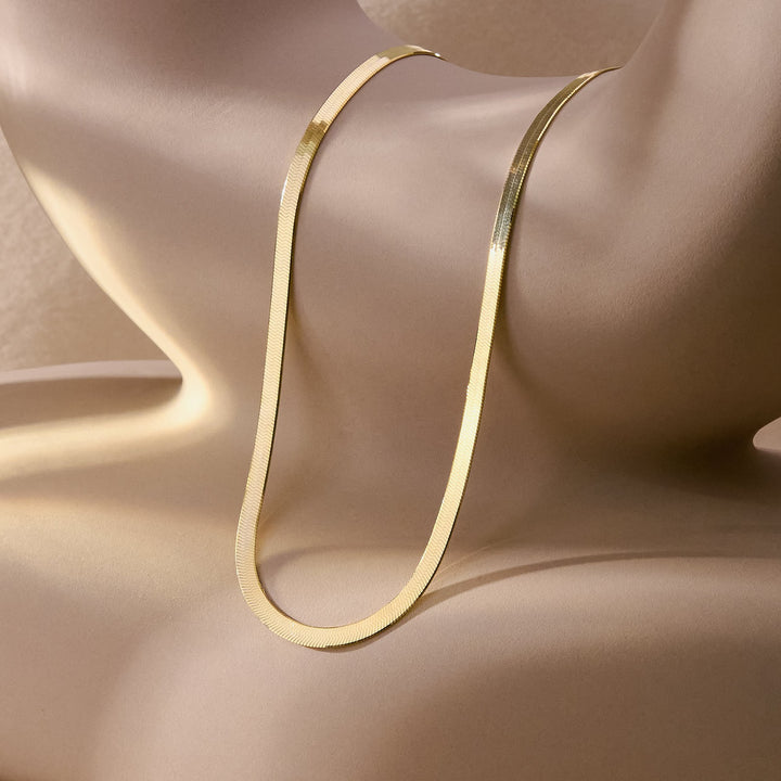Gold Herringbone Necklace