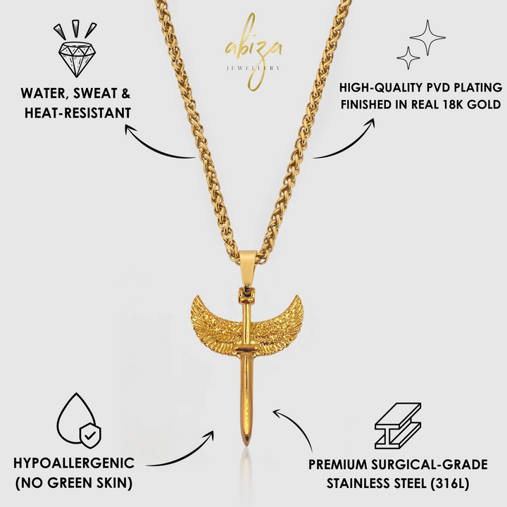 Angel Wing Dagger Necklace