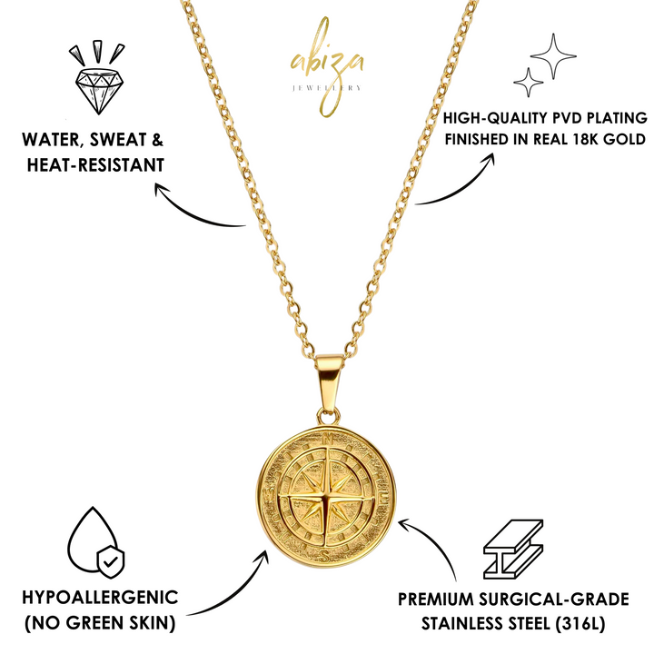 Gold Compass Necklace