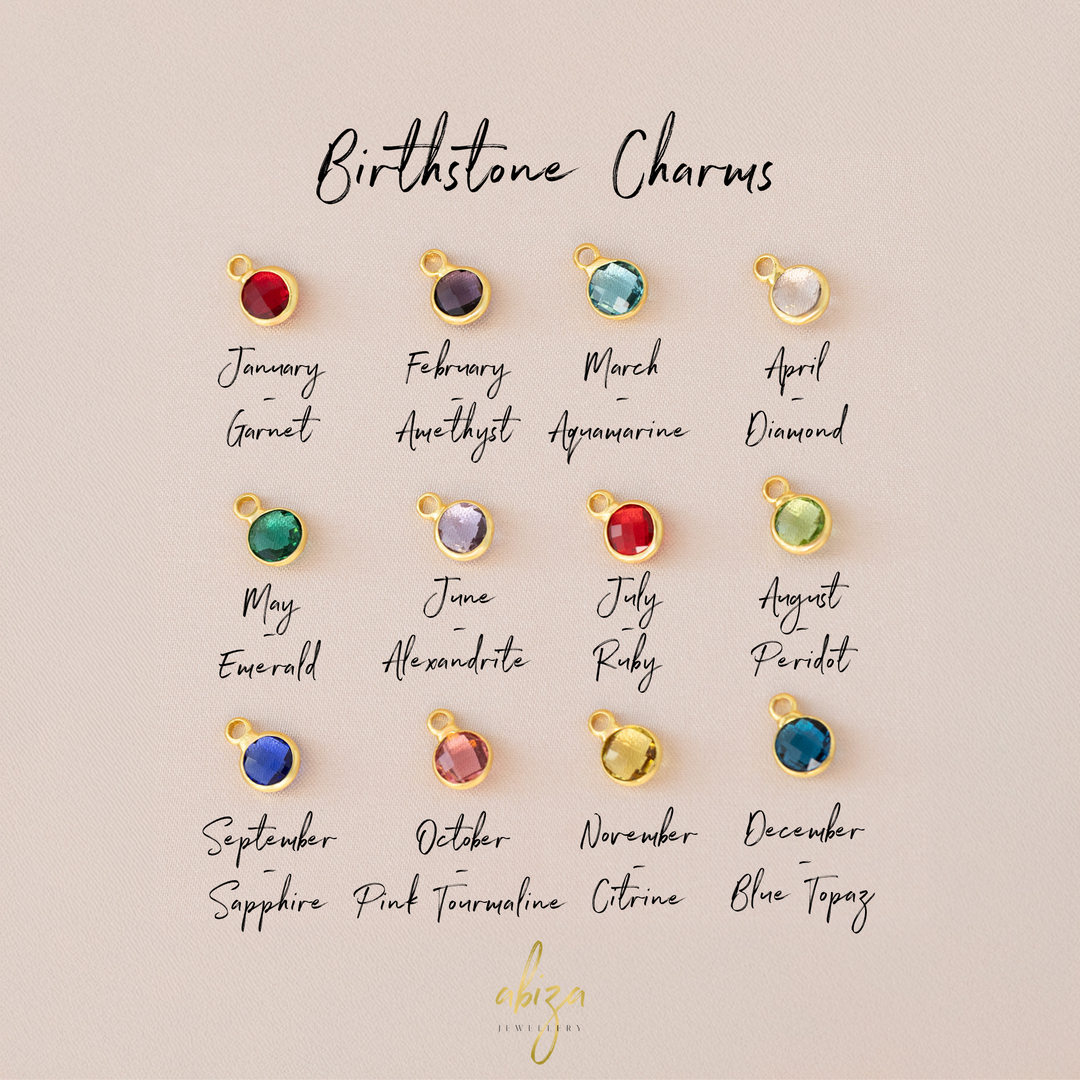 Birthstone Initial Necklace