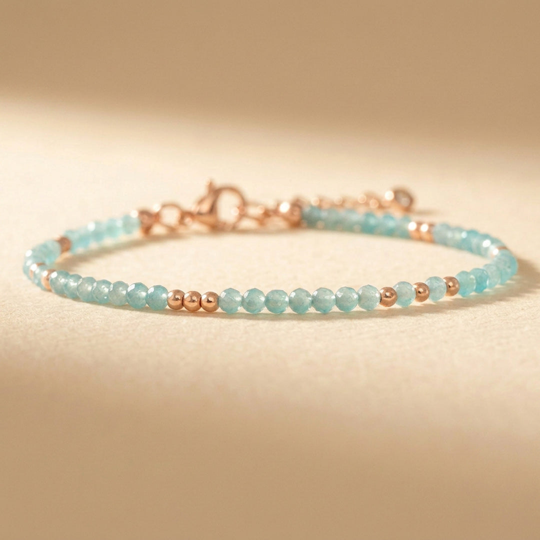 Rose gold filled amazonite bracelet — handmade UK