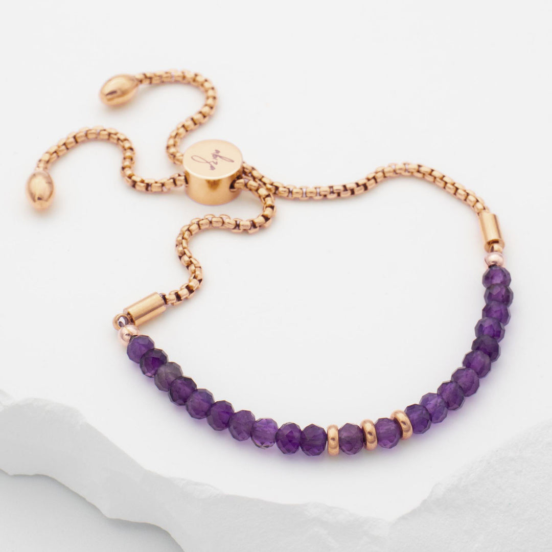 Amethyst Bracelet Rose Gold