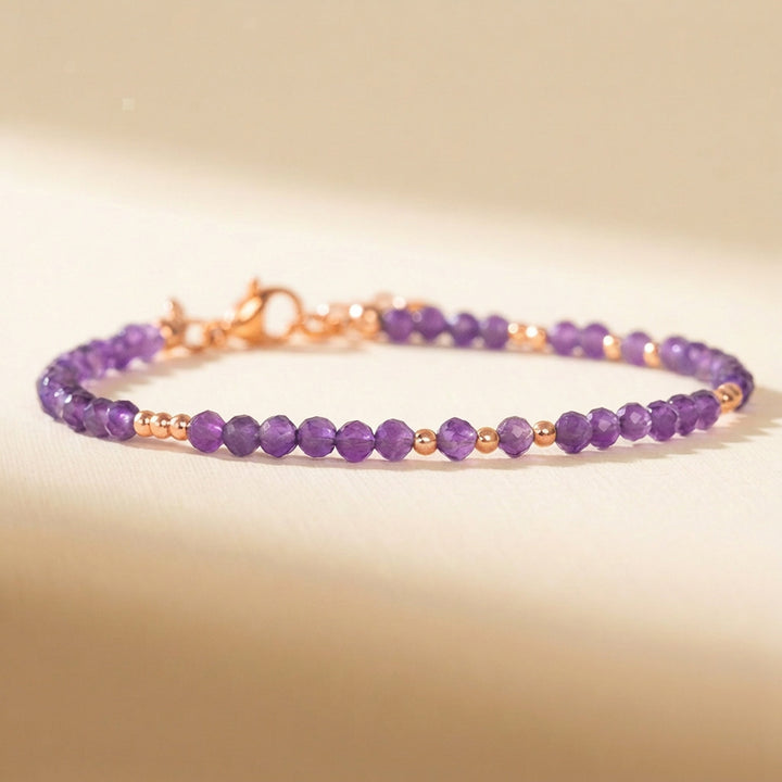 Rose gold filled amethyst bracelet — handmade UK