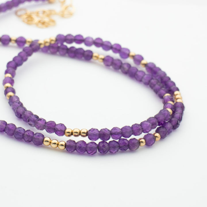 Amethyst Necklace Gold