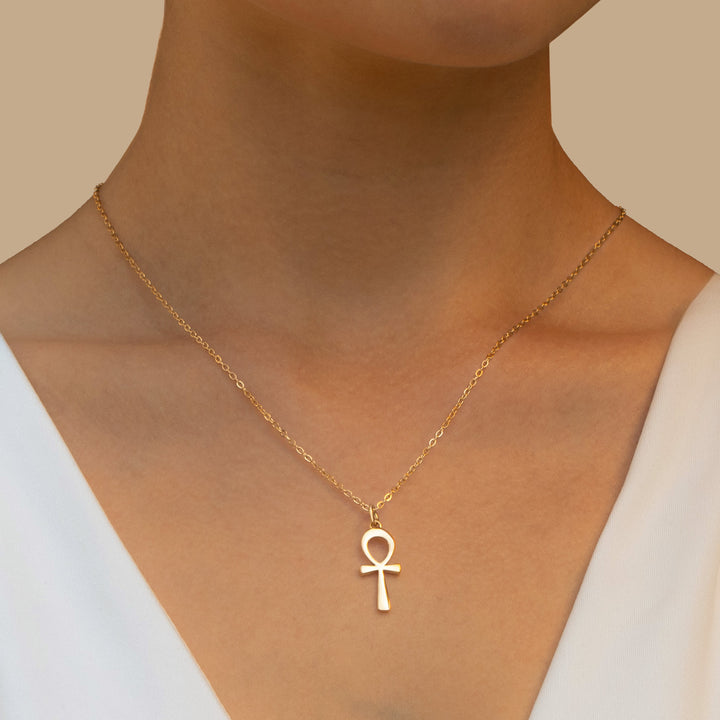ankh necklace gold
