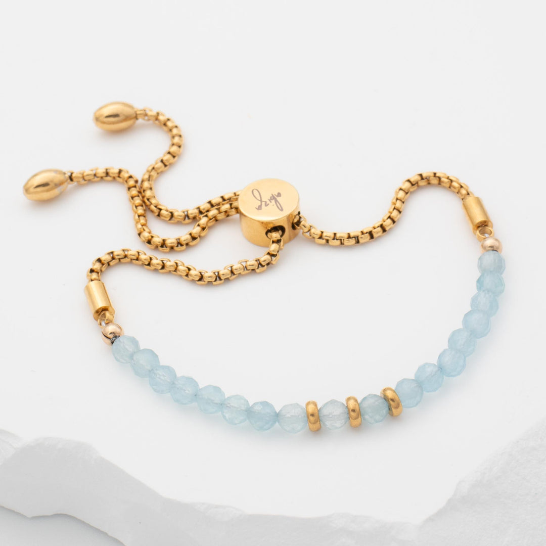 Aquamarine Gold Bracelet