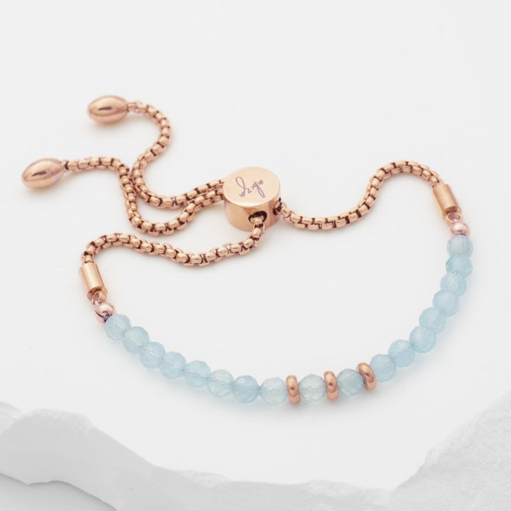 Aquamarine Bracelet Rose Gold