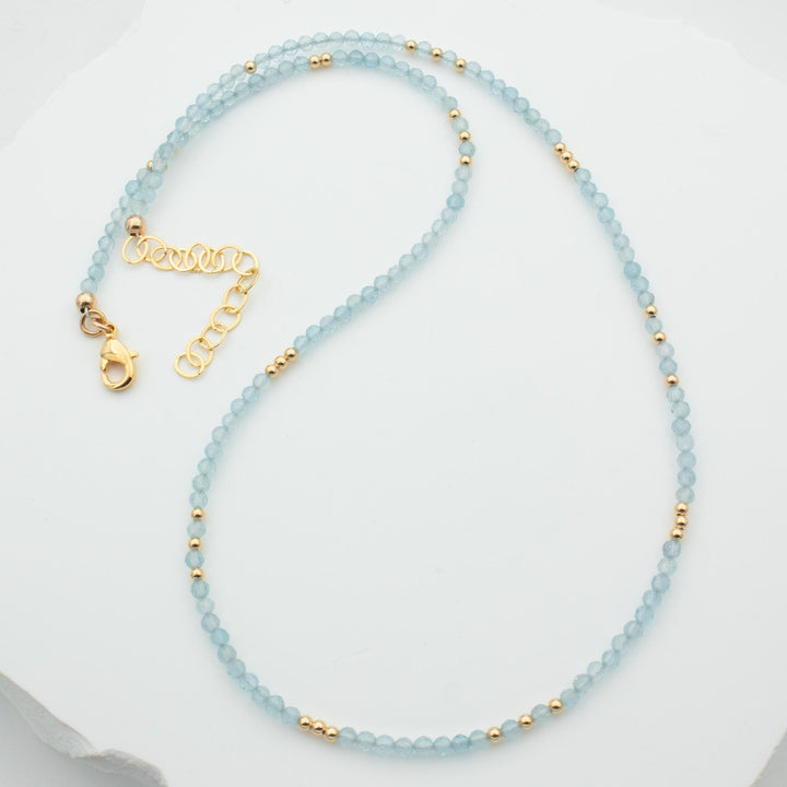 Aquamarine and Gold Necklace 