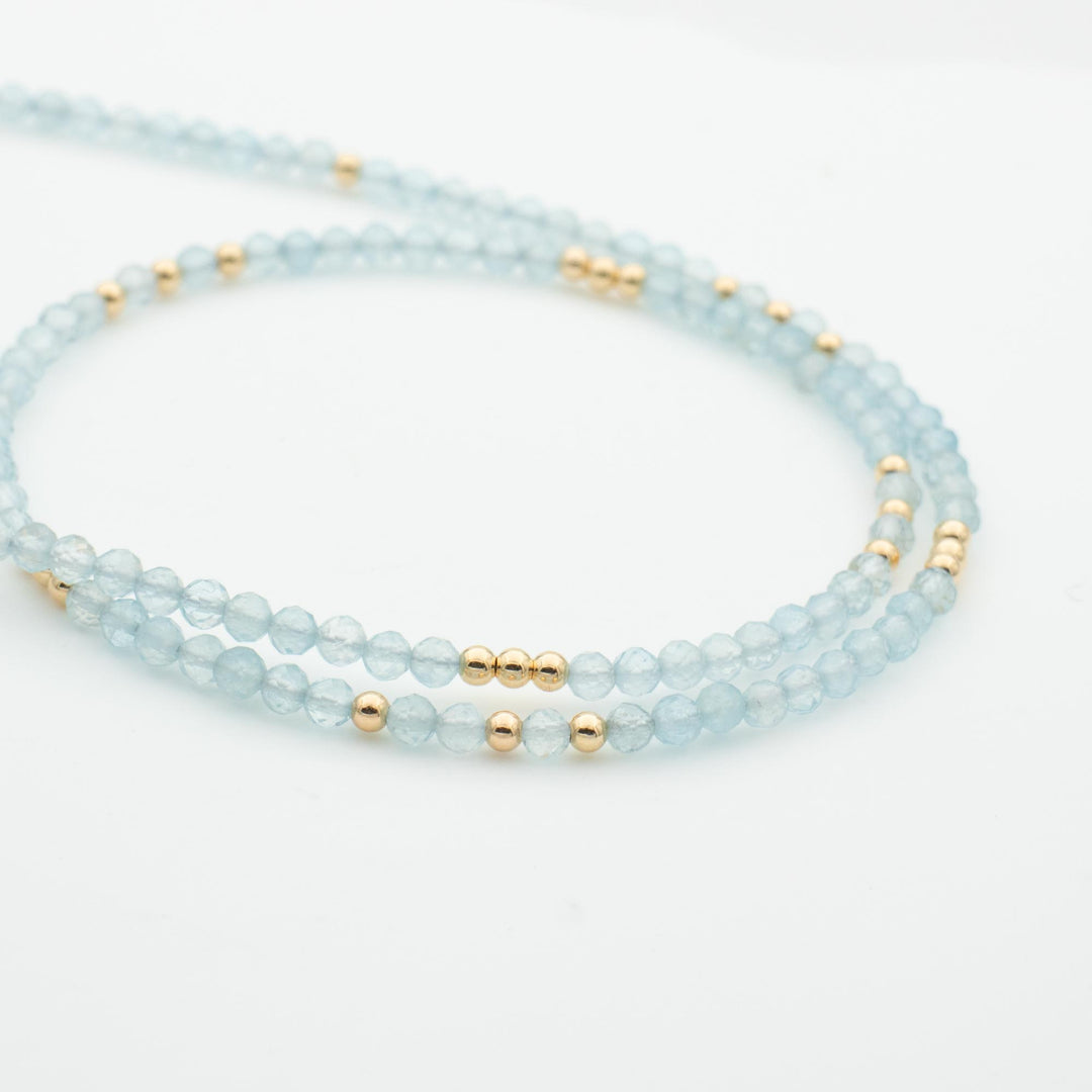 Aquamarine Necklace Gold