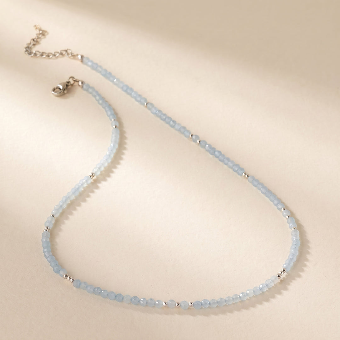 Sterling silver aquamarine necklace — handmade UK