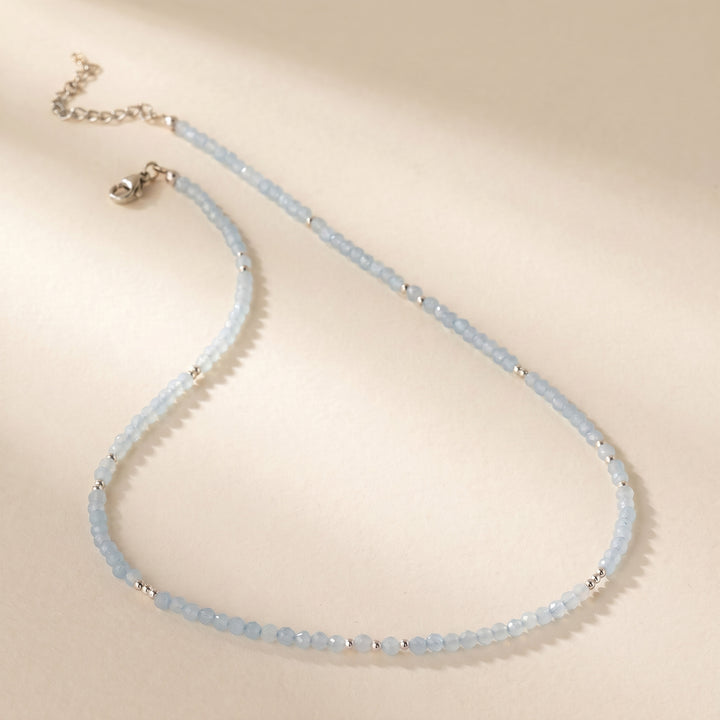 Sterling silver aquamarine necklace — handmade UK