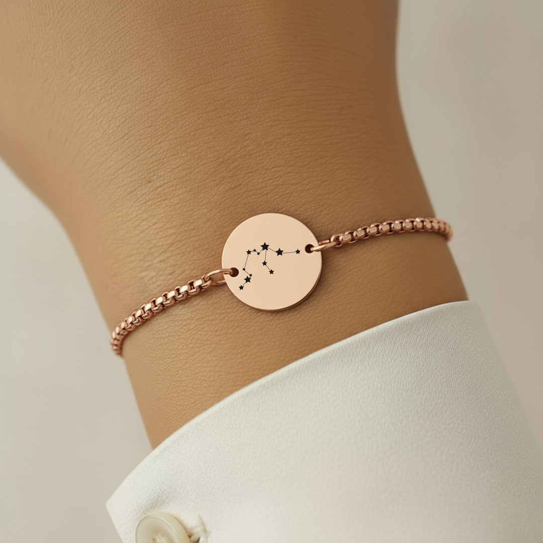Engraved Constellation Bracelet Rose Gold