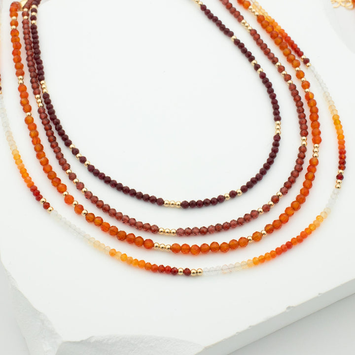 Red Orange Bead Necklaces Women