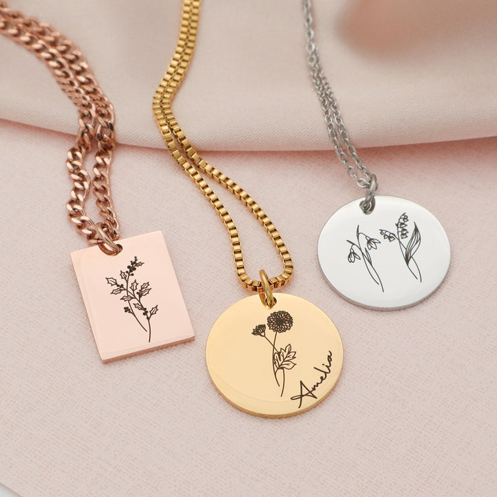 Birth Flower Necklaces