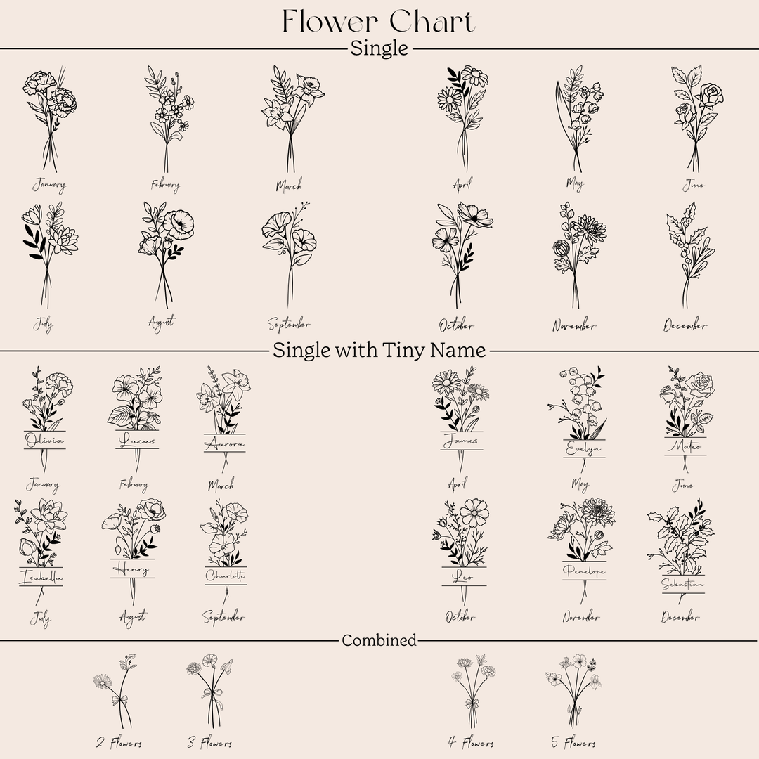 birth flower jewellery