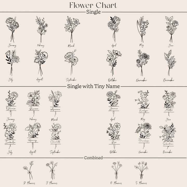 birth flower jewellery