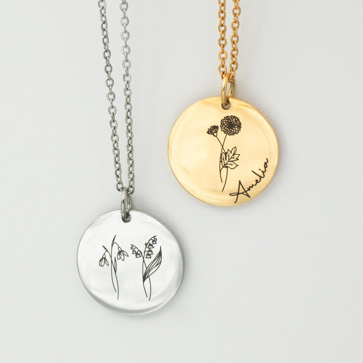 Birth Month Flower Necklace