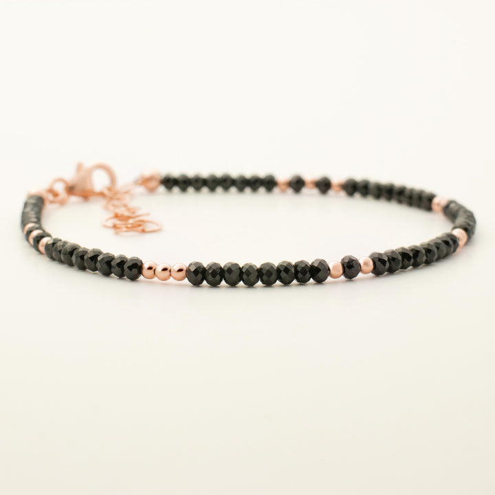 Rose Gold and Black Tourmaline Bracelet