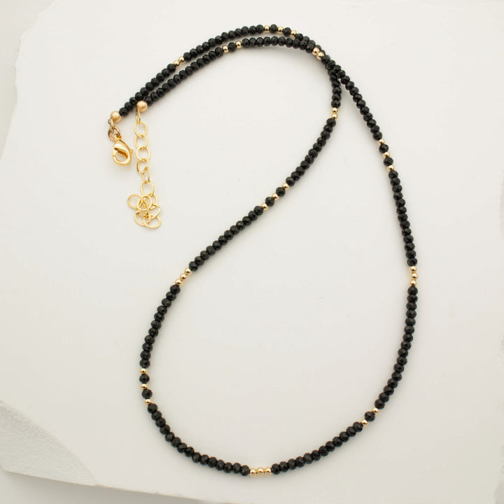 Black Tourmaline Bead Necklace 