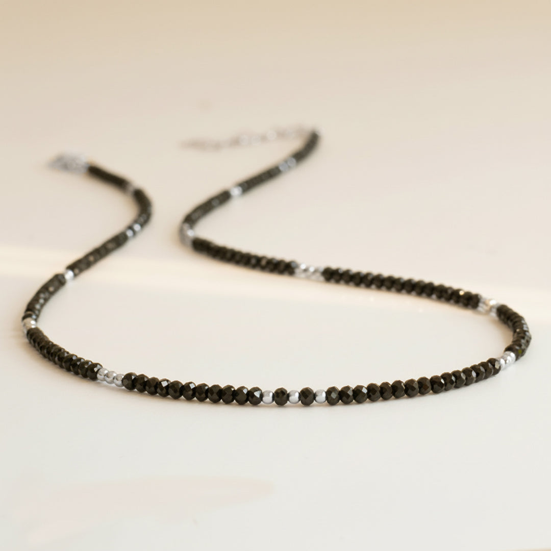 Black Tourmaline Necklace Sterling Silver