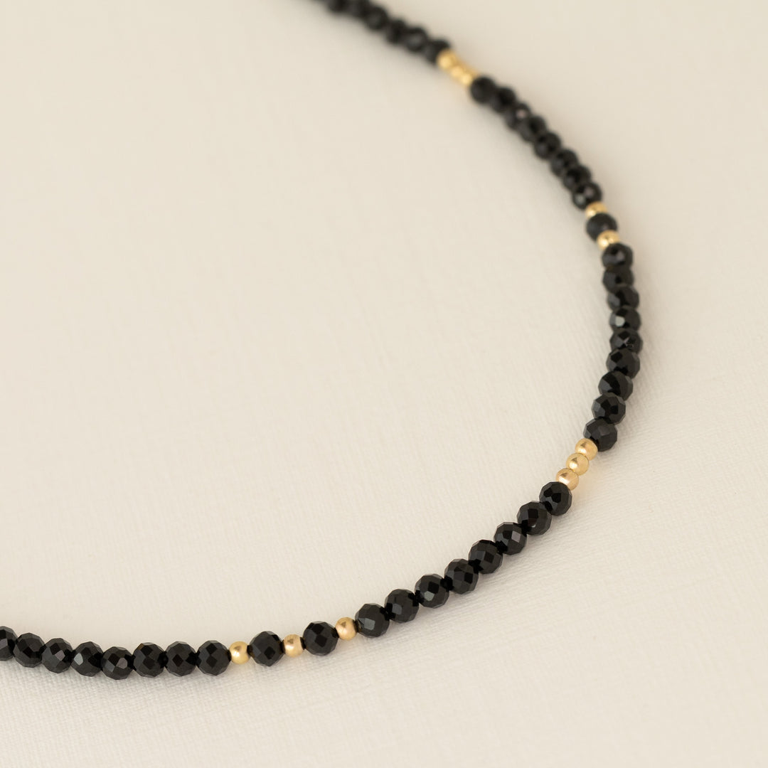 Black Tourmaline Bead Necklace 
