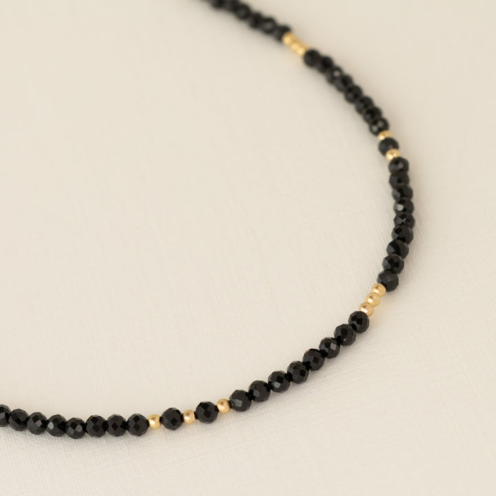 Black Tourmaline Bead Necklace 