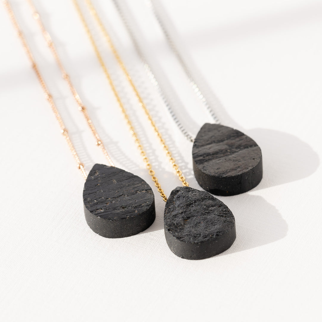 Black Tourmaline Crystal Necklace 