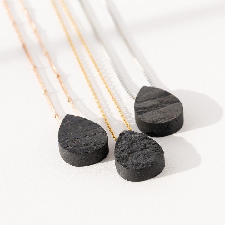 Black Tourmaline Crystal Necklace 